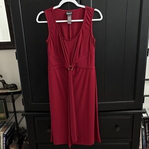 Bisou Bisou Rich cranberry red Midi Dress.  Size 8 Great condition!